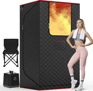 TEHANLD Portable Sauna Box for Home, Personal Steam Nurecover Saunas Heater at Home Use, 3.0L 1200W Steamer, Indoor Foldable Sauna Tent, Dry Sauna SPA Full Body Inflatable Pool