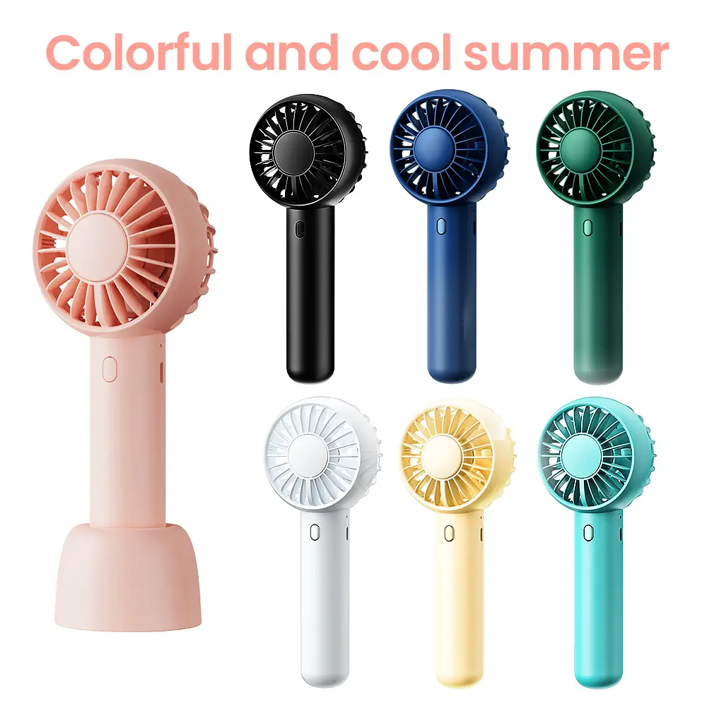 GAIATOP Mini Portable Fan, Small Yet Powerful, Cute 3-Speed Handheld & Desktop Fan with Base, Lightweight USB Rechargeable, Perfect for Travel, Lash M