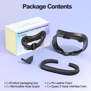 VR Accessories Compatible with Meta Quest 3, Face Interface & Mask Pad, Anti-sweat PU Foam Pad, VR Accessories for Meta Quest 3
