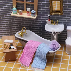Miniature Dollhouse Accessories 15 Pack 1:12 Scale Realistic Hair Dryer Comb Mirror Alloy Prop Set for Dollhouse Enthusiasts Handcrafted Toy Decorations Ideal for Miniature Scenes