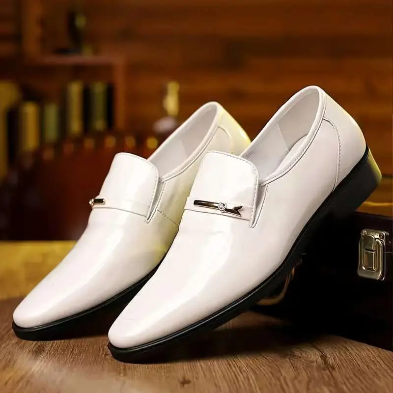 Men's Glossy Loafers Comfortable Non-Slip Slip-On Shoes Spring Summer Boy Footwear Flat Rubber Sole PULining PUSole Slipon Casual Bedroom Sweat