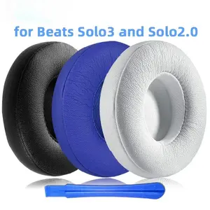 Replacement Ear Pads Cushion for Beats Solo3 Solo2 Headphone Earpads Cover Solo 3 2 Foam Pad Earmuffs Repair Parts Durable Memory