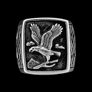Size 11: Turquoise and Lapis Lazuli Soaring Eagle Sterling Silver Ring