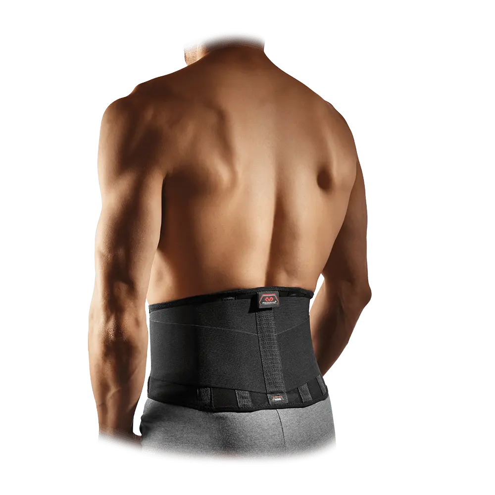 MCDAVID Back Support Brace with 5 Steel Stays for Rigid Core Support and Pain Relief, Contoured Breathable Design with Adjustable Hook and Loop Closures, Contoured Construction, Rigid Protection, Back Pain