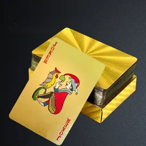Premium Waterproof Plastic PET Poker Cards - Perfect For Family Game Nights & Parties (Black & Golden）Christmas Gift Christmas