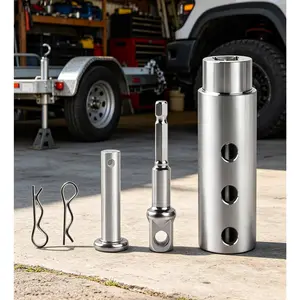 Trailer Jack Drill Adapter 1 Inch Drive Shaft with 1/2 Inch Socket Bit, Heavy Duty Turbo Ez Crank Jack Tool for RV Camper Dump Trailer Construction, Save Time Effort Replace Manual Crank, Perfect for Camping Garage Truck Trailer Lifting Setup