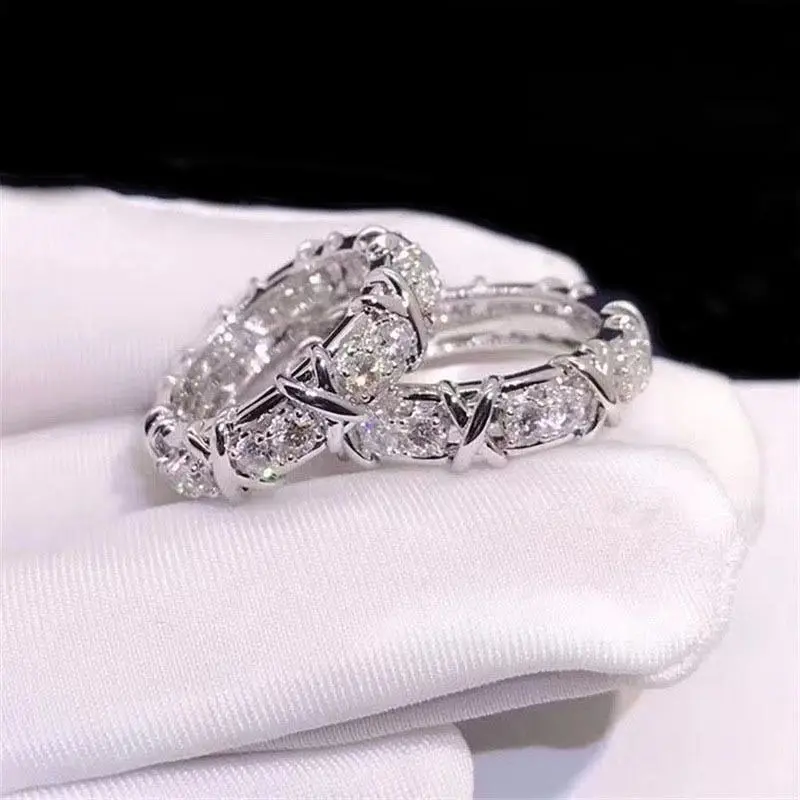 Women's 925 Sterling Silver Lab Diamond Ring - Engagement Wedding Band, Fashion Party Costume Jewelry Accessory