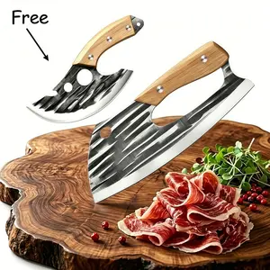 Buy 1 Get 1 Free Forged Kitchen Knife Set - Sharp Durable Meat Cleaver Chef Knife, Ergonomic Non-Slip Handle, Precision Cutting Bone Chopper Gift Box