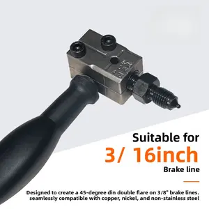 3/16" Brake Line Flaring Tool Professional SAE/DIN Double Flare Tool for 4.75mm Brake Lines Handheld Flaring Kit for Copper Nickel & Steel Tubing