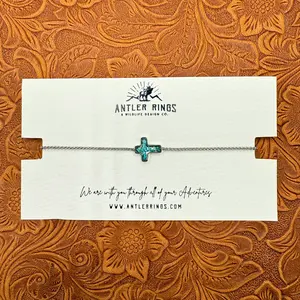 The Cross Bracelet | Stainless Steel & Crushed Turquoise Adjustable Fit