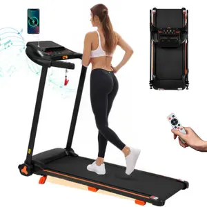 Upgraded Home Portable Treadmill with Handlebars, (300 lbs Load Capacity), Incline Treadmill With USB Charge Station & Bluetooth Speaker, 6 Shock-Absorbing for Home