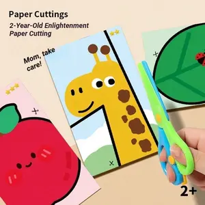DIY Craft Paper Cutting Toy, Thick Paper Sheets, Early Education Safe Scissors, Educational Toys for Kids, Montessori Inspired Learning Tools