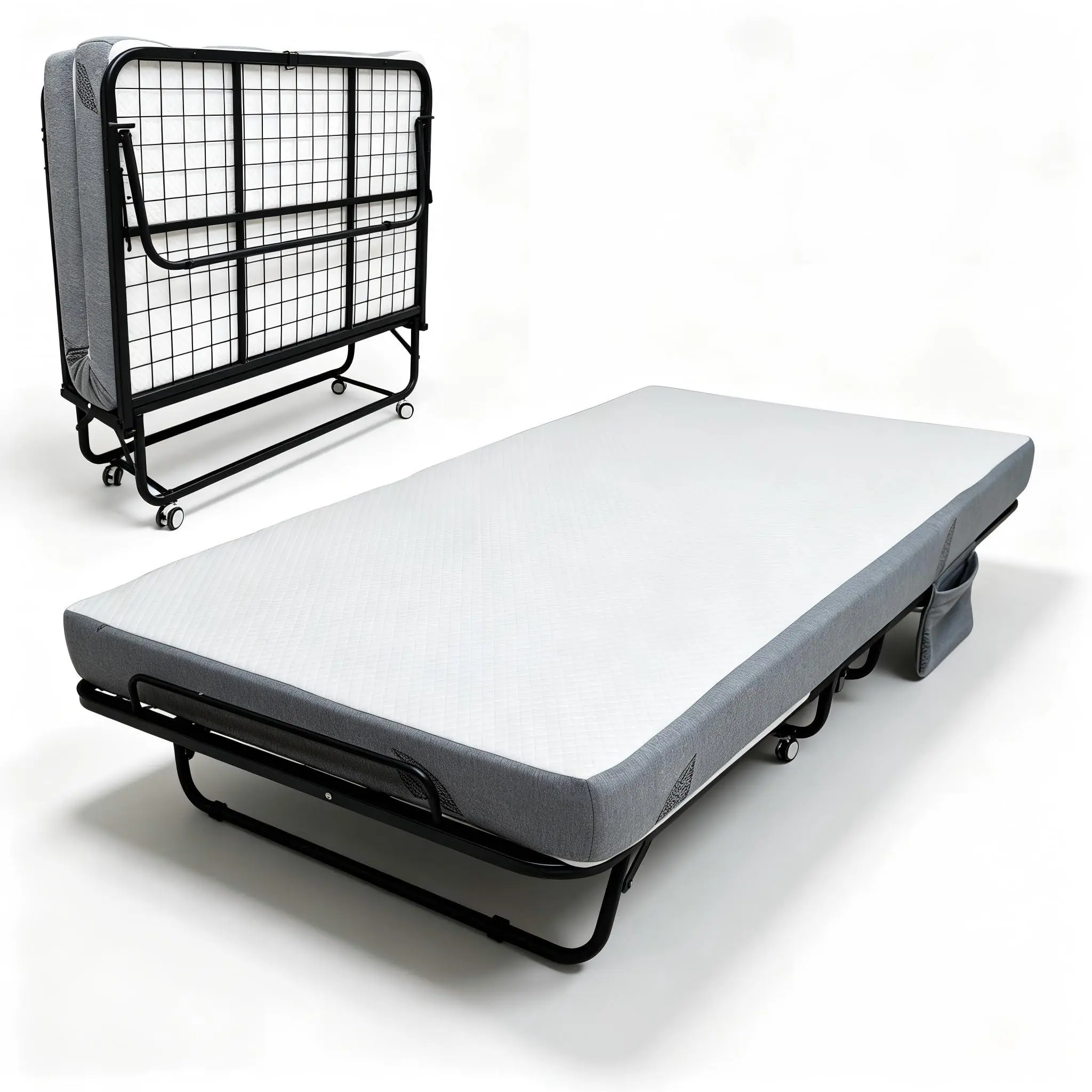 Garvee Folding Bed with 6 Inch Memory Foam Mattress, Cot Size Rollaway Bed | Portable Foldable Guest Bed for Adults with Sturdy Steel Frame & Wheels for Apartment, RV, Dorm,Overnight Visitors