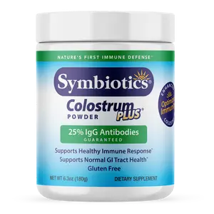 SYMBIOTICS Colostrum Plus Powder - Natural Protein Supplement, Boosts Immune System, Supports GI Tract Health & Metabolism, Gluten-Free, Kid-Friendly