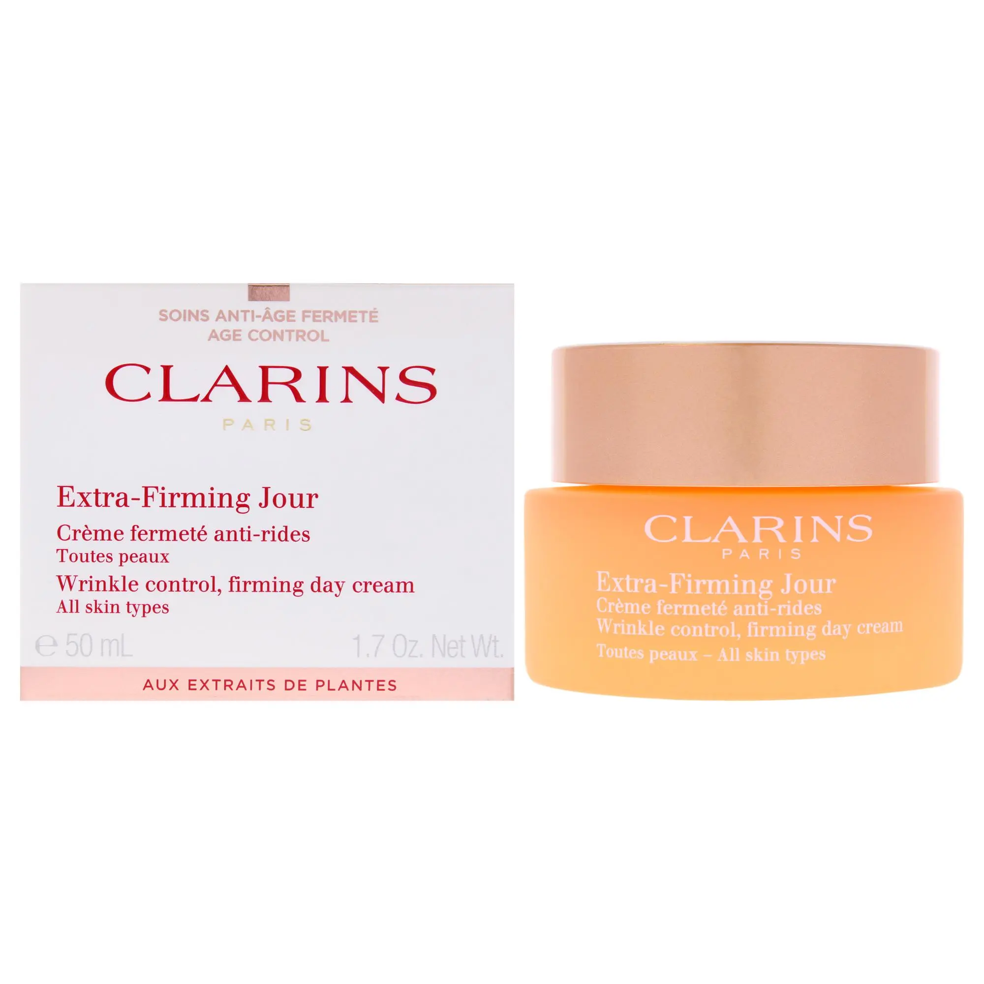 Clarins Extra Firming Day Moisturizer - Unisex, All Skin Types, Daily Use with Firming Effect - 1.7oz Cream