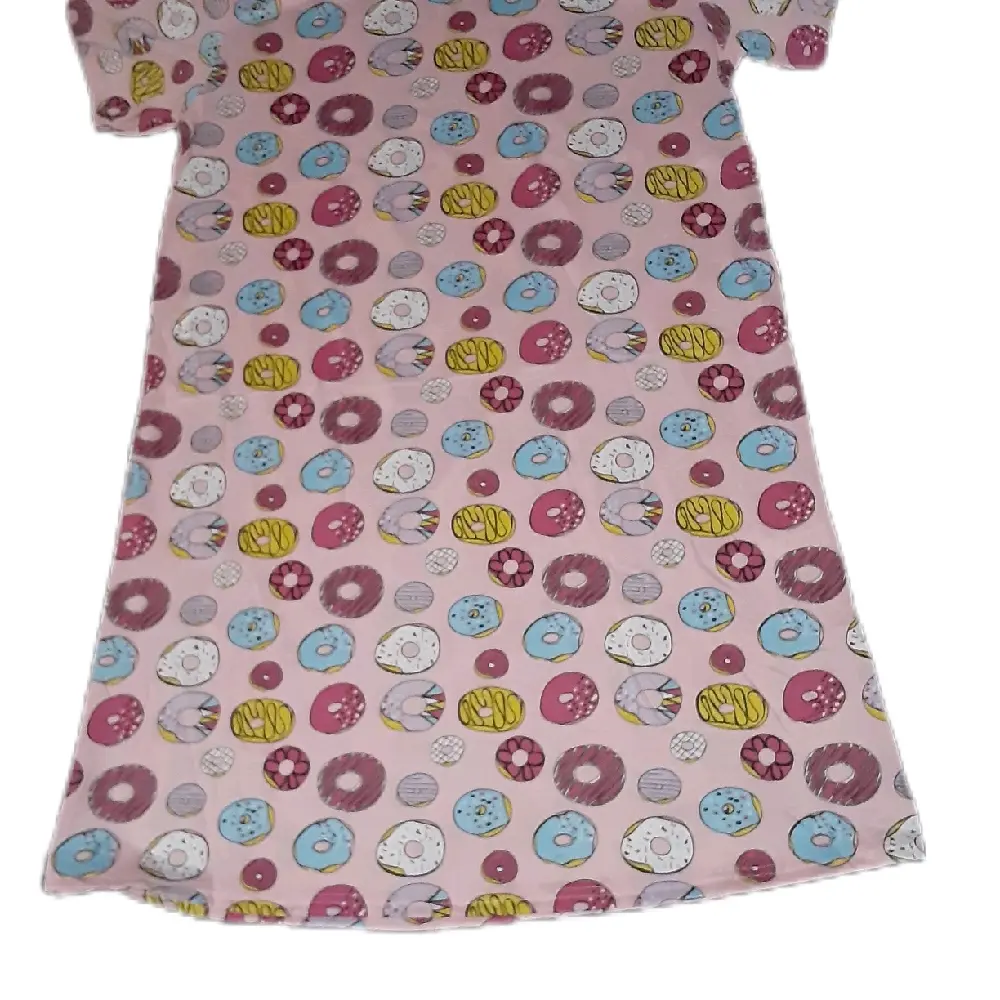 Donut Print Pajama Set for Women - 5 Piece Set in Soft Pink Fabric with Colorful Donut Patterns