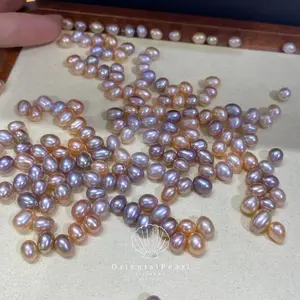 OPCO-【Rice Pearls+Design+Brooch+Fast Shipping】(Min 20 pcs Freshwater Rice Pearls) (Open in Live) Freshwater Rice Pearls Mixed Multi Colors Genuine Freshwater Rice Pearls
