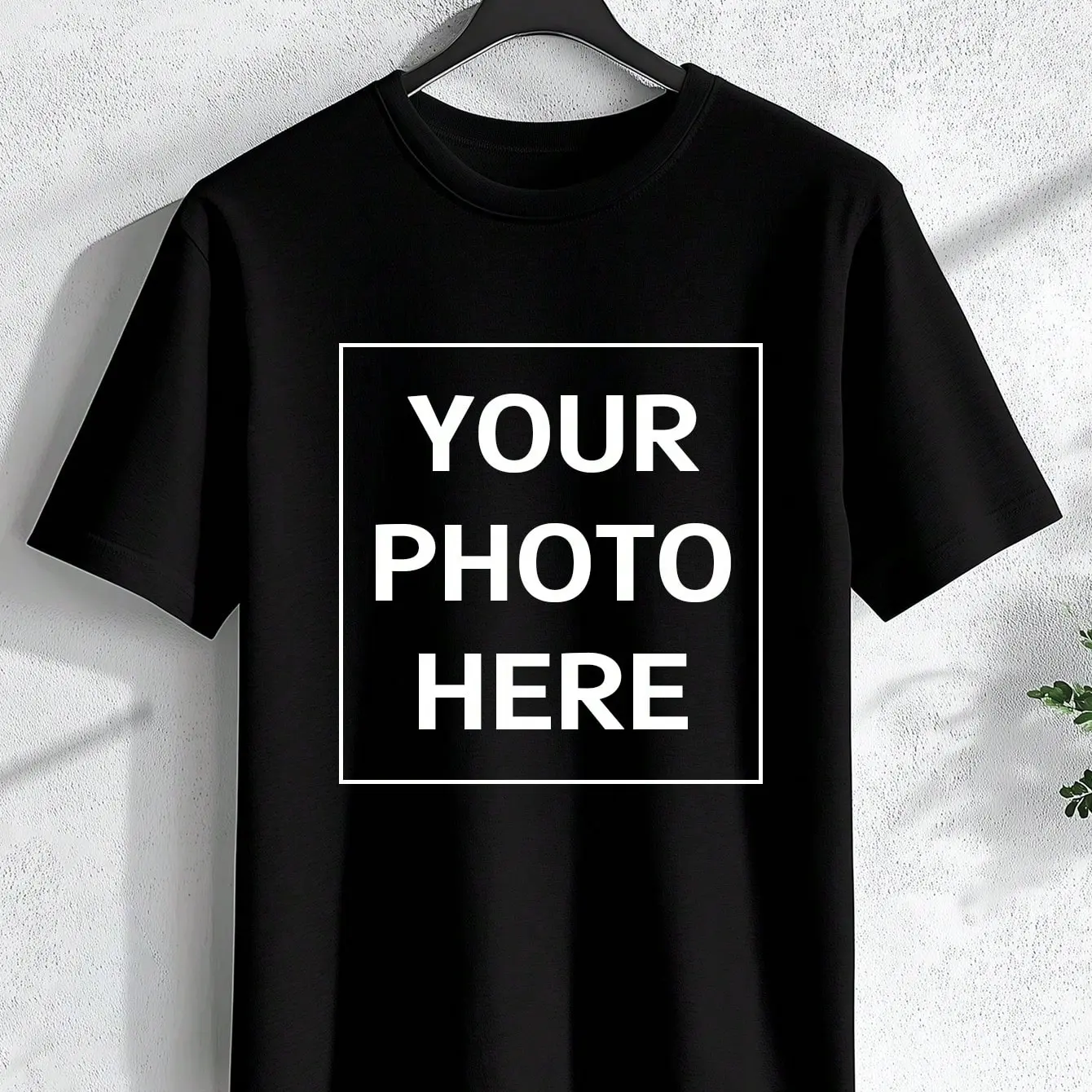 Customized Mens T-Shirt Upload Your PhotoGroup PhotoLoverFamilyPetBest Friend Summer Mens Round Neck Short Sleeve T-Shir