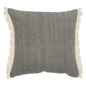 Ox Bay Solid Woven Throw Pillow with Fringe
