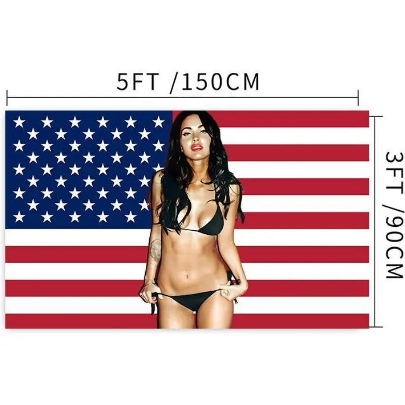 Tapestry  Megan FOox American FlagPersonalize 3'x5' Flag, Megan Fox US  Tapestry Men's RoomFlag, Girl Flag Durable Polyester forIndoor/Outdoor Display  Decor Decoration, Flags For Room, American Flag Art Tapestries