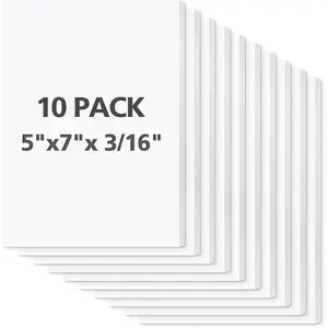 Premium White Foam Core Board 5x7 Inches 3/16 Thick 10 Pack Acid-Free Ideal for Mounting Crafts Art and Presentations