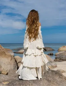 Ivory Sexy Shoulders Maxi