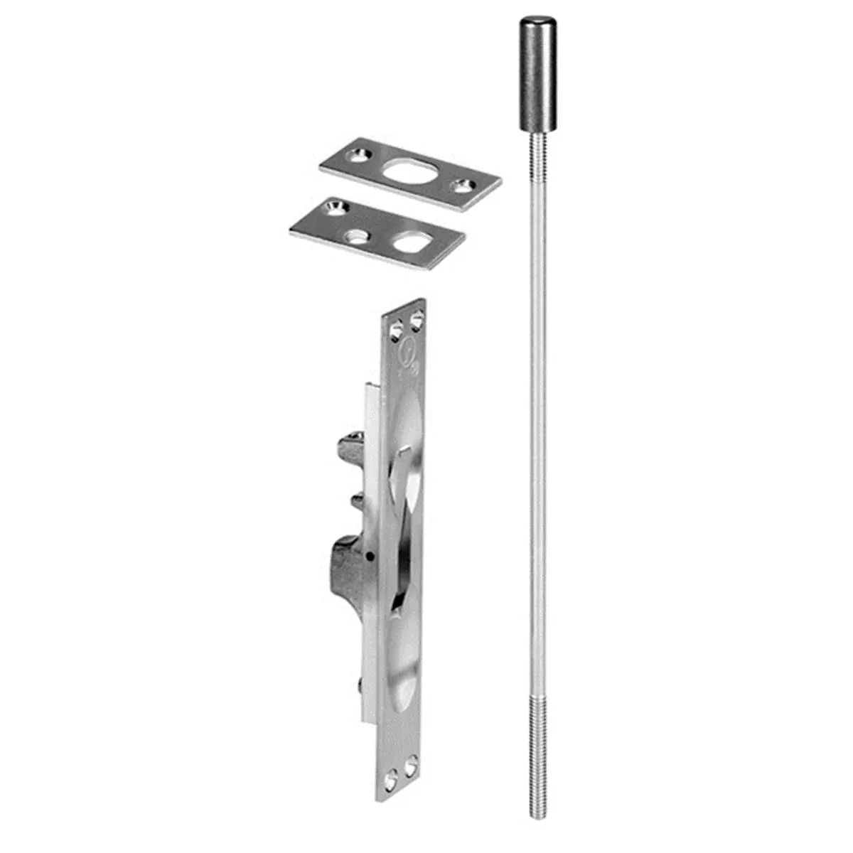 Rockwood 55526D Standard Series 12 in. Flush Bolt for Metal Doors - Satin Chrome, Brass Finish Option