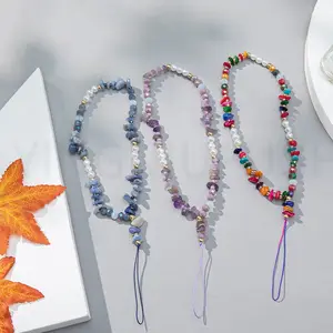 Crystals Phone Charm / Healing Gemstone Phone Strap / Beaded Phone Strap Charm / Natural Phone String / Bead Phone Chain / Y2K Case Charm
