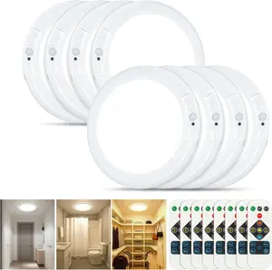 GMOX 8-Pack Wireless Magnetic LED Night Lights - Rechargeable, Adjustable, Motion Sensor Puck Lights with Remote, Long-Lasting, Renter-Friendly for Stairs, Cabinets (Kitchenware, Bar & Wine Utensils Accessory)