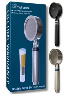 MyHalos Handheld Filtered Shower Head for Hard Water 3-Stage Filtration for Softer Skin & Shinier Hair Easy Install Universal Fit