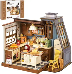 Rolife DIY Miniature House Kit for Adults, Mini Wooden Dollhouse Kit, Tiny House Diorama Building Kits-Birthday Xmas Craft Gift  (Baking Kitchen)