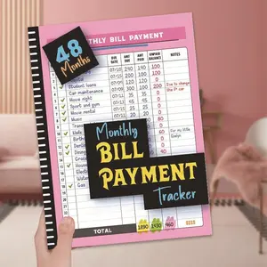 Monthly Bill Payment Checklist, 1 Count 48 Months Bill Records Notebook, Financial Management Book, Accounting Supplies for  Money Managers, Finance Checklist Organizer, Monthly Budget Planner