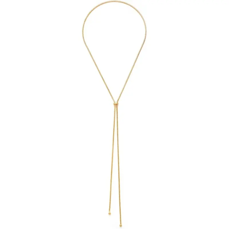 Dainty Y-Chain Lariat Necklace for Women, Adjustable Layered Link Chain Jewelry with a Gold or Silver Plated Finish, Gold Plated Necklaces, Link Chain Necklace