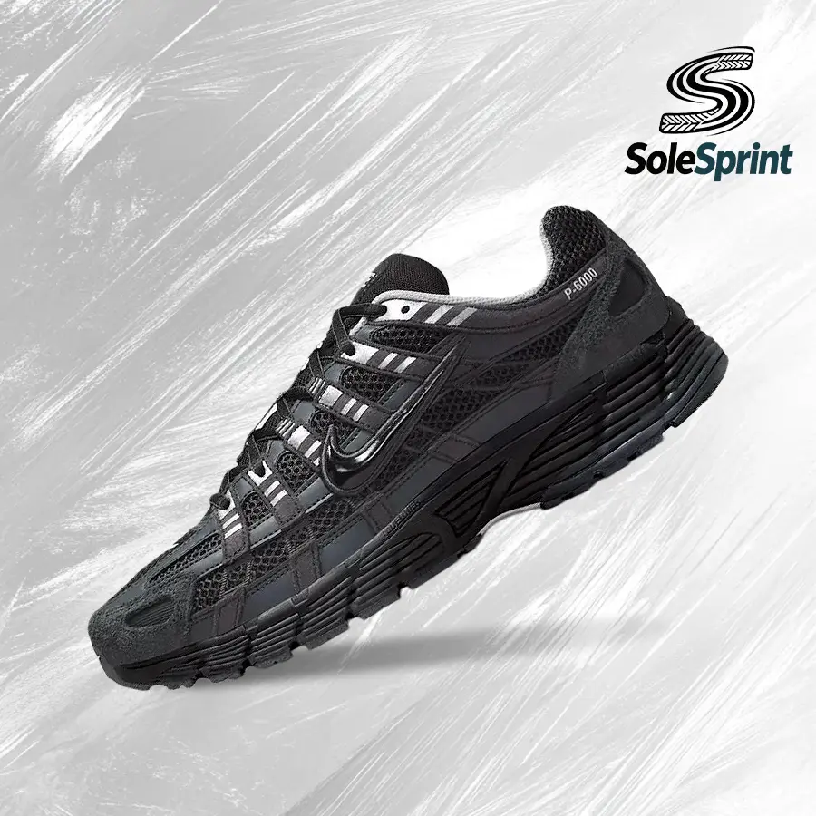 NIKE P-6000 Men's Suede Sneakers in Anthracite Metallic Silver, Vintage-Inspired Sporty Chic Shoes with Shock-Absorbing Comfort for Versatile Wear, Men's Shoes, Lifestyle