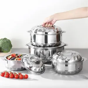 Double-Layer Stainless Steel Insulated Pot, Home Camping Picnic Travel Restaurant Use, Heat Resistant Cookware, Lid Included, Ideal Gift
