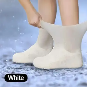 3 Pairs Durable Portable Rain Boot Covers - Thickened Design  Waterproof & Slip-Resistant Protection for Men & Women Disposable Multicolor Rubber