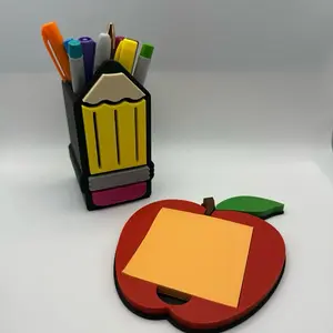 Apple Sticky Note Holder | Teacher Desk Organizer | Cute Classroom Decor | Post-it Note Dispenser | Pencil Pen Holder | Teacher Desk Organizer | Cute Pencil Cup | Classroom Desk Decor | Back to School Gift