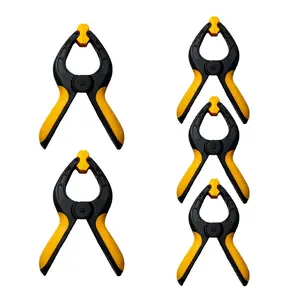 Heavy-Duty 4-Inch Spring Clamps with 90° Swivel Pads – Quick-Release, Non-Marring Jaws – Strong Nylon Construction for Woodworking, Picture Frames, Crafts & Photography Backgrounds