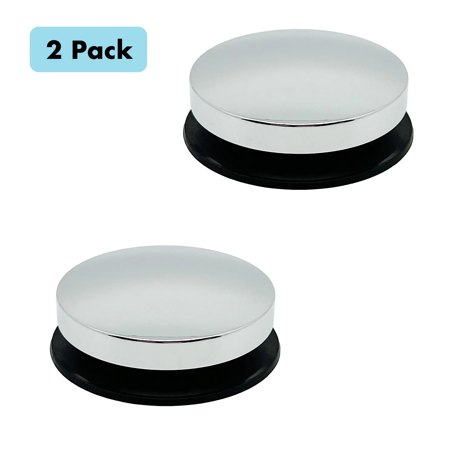 DrainFunnel Chrome Bathtub Stopper 2 Pack, For 1.3"-1.7" Drains, Includes 2 Stoppers and 4 Gaskets