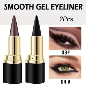 Multi-functional 2-in-1 eyeliner and eyeshadow set, matte finish, black and brown shades, long-lasting wear, easy glide, all-in-one eye makeup set, perfect for daily use, parties, and music festival looks, Eye Makeup Supplies
