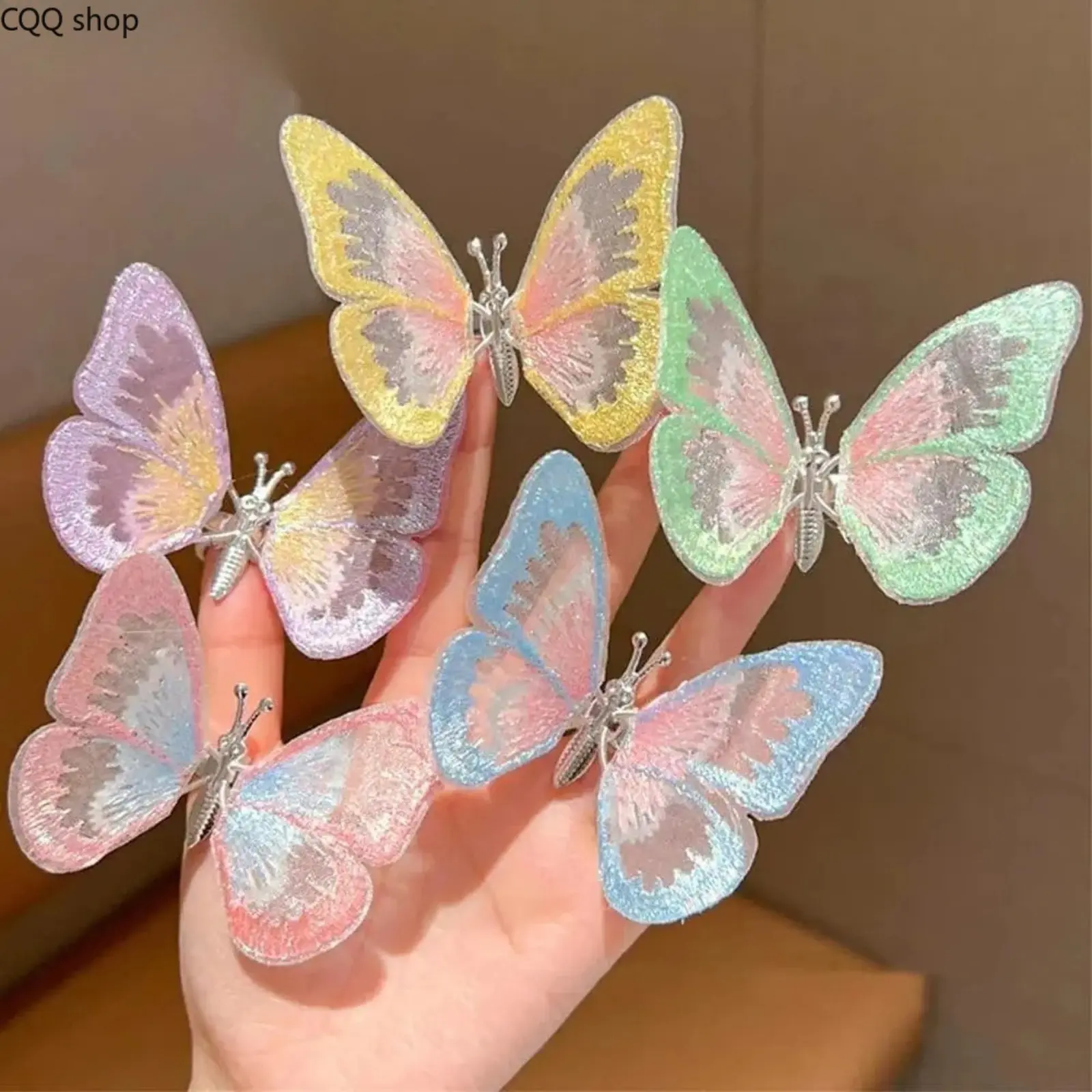 6Pcs Winging Butterfly Ornaments, embroidered decorative decals with adhesive stickers. Suitable for car dashboard, center console, fridge and mailboxes, Decal For Cars, Cool Car Decoration