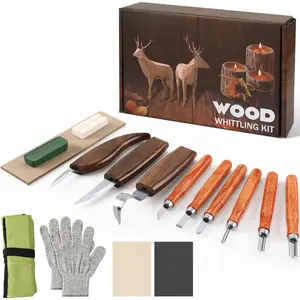 Carving Kit, 17 Pack  Whittling Kit Hand Carving  Tools Set for DIY Sculpture Carpenter Experts & Beginners