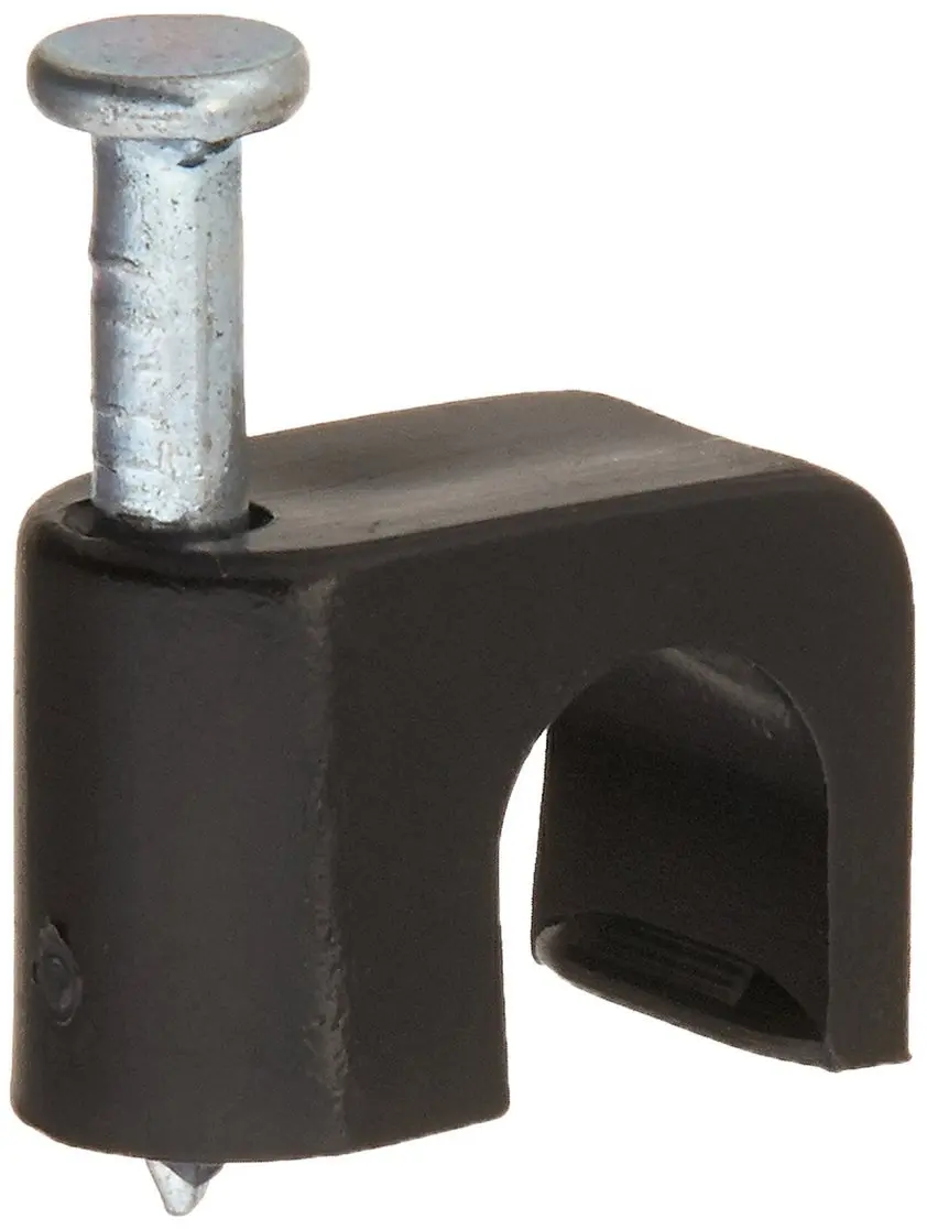 212 MAIN Cable Fastener Hardware, 0.25 in. Black Plastic Clip-on Mounts for Masonry, Corrosion Resistant, UV Resistant for RG-59 & RG-6 Coaxial Cables, Coaxial Masonry