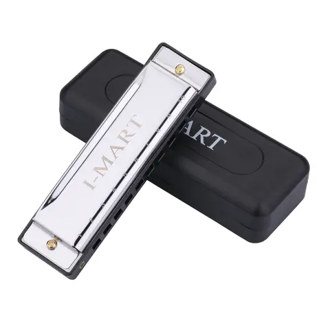Blues Harmonica, 10 Hole Key of C Diatonic Harmonica, Easy to Play for Beginners, with Case