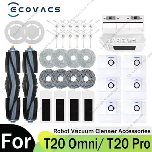 Ecovacs Deebot T20/ T20e/ T20 OMNI/ T20 Pro Robot Vacuum Cleaner Accessories Main Side Brush Mop Cloth HEPA Filter Dust Bag Brush Cover Mop Holder Spare Parts Replacement