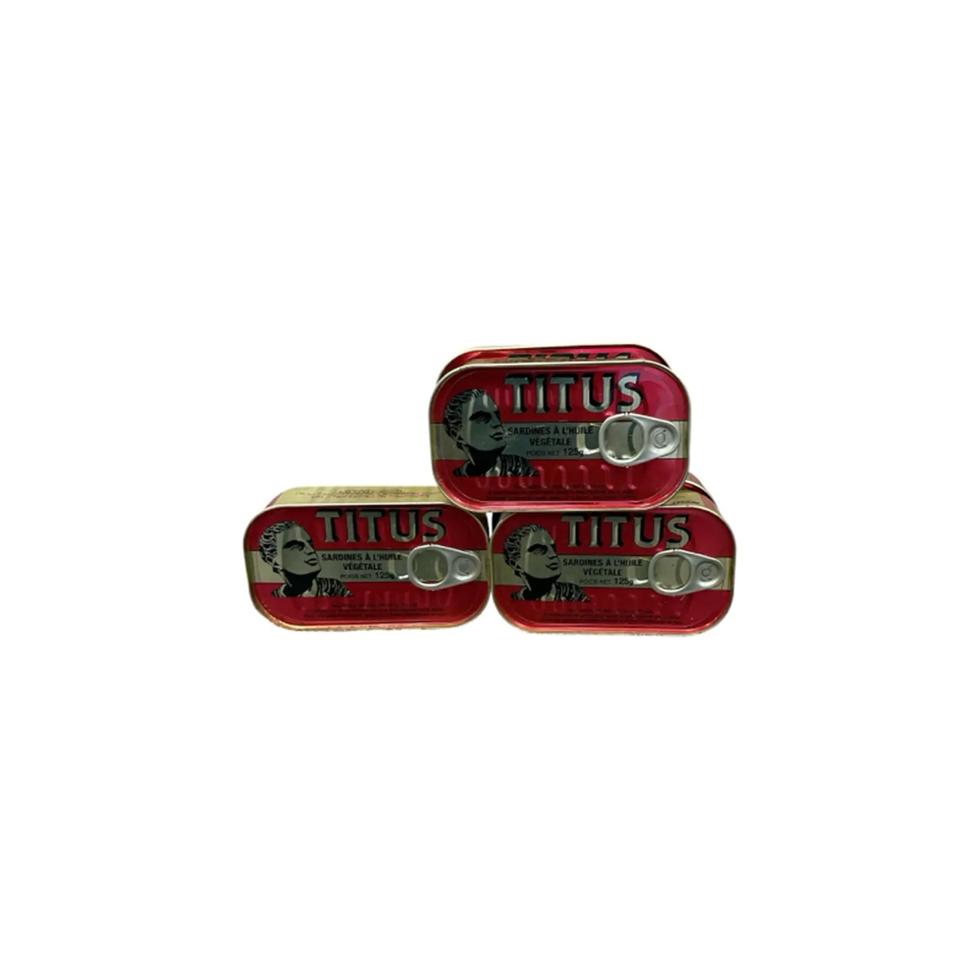 Titus Premium Halal Organic Ambient Cholesterol-Free Sardines in Oil, 5-Pack Tinned Canned Food for Everyday Consumption