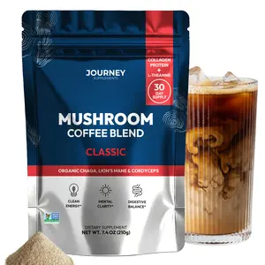 Mushroom Coffee with Collagen - Classic Blend – Adaptogenic Instant Coffee for Energy, Focus, & Mental Clarity – Enhanced with Lion’s Mane, Chaga, Cordyceps & L-Theanine (30 Servings)