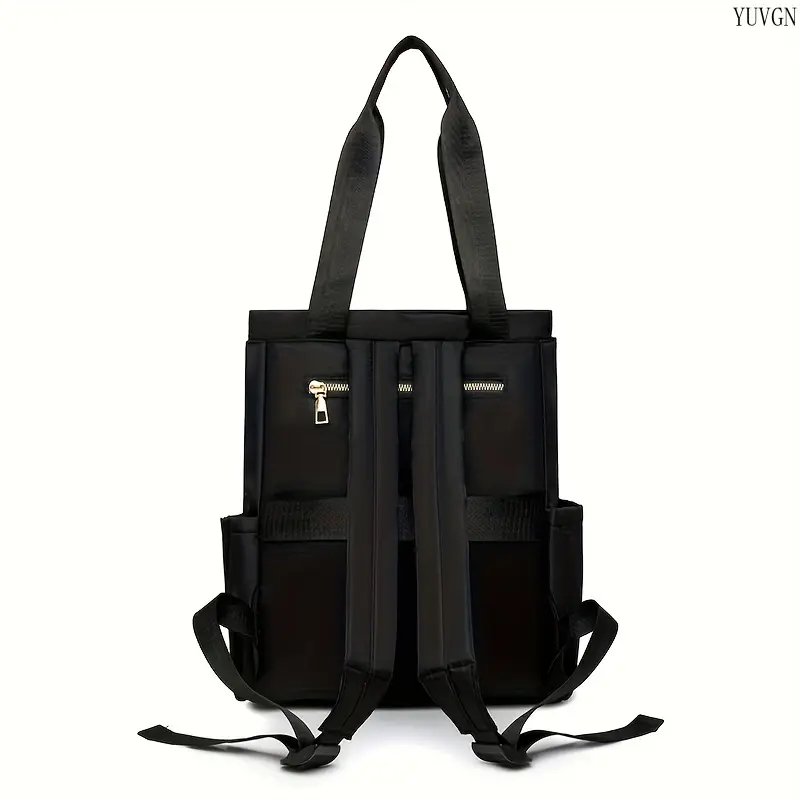 Female Multi-Function Convertible Tote-Backpack Yoga Fitness Bag, Nylon Gym Bag with Sporty Pocket Design, Top Handles, Adjustable Shoulder Strap, Metal Zippers, Side Pockets, Lightweight for Yoga, Commute, Athletic Bag, Training Bag Backpack