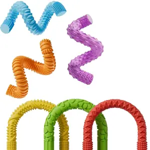 Fidget Sensory Sticks for Kids, 6 Count Textured Fidget Toys for Stress Relief Fidgeting and Anxiety, Calming Travel Essentials for Adhd and Autism, Sensory Grippie Set, Sensory Stress Reliever