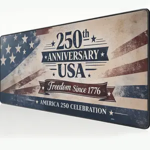 250 Anniversary USA Extra Large XL Desk Mat，Non-Slip Stitched Edge Big Mouse Pad, Perfect Office Gaming Desktop Pad For PC Computer  for Home Office and Game Room, Gaming Desk Accessory(27.5"L*11.81"W)